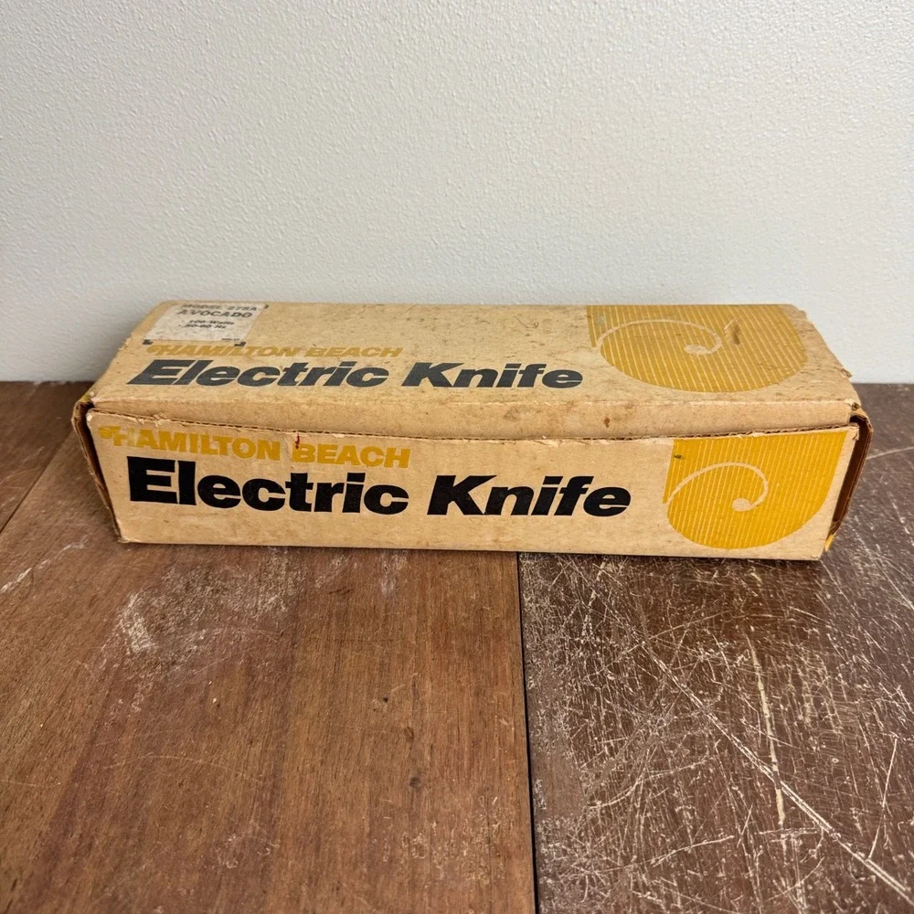 Hamilton Beach Electric Knife Avocado Green Vintage Carving Knife Box Model 275A